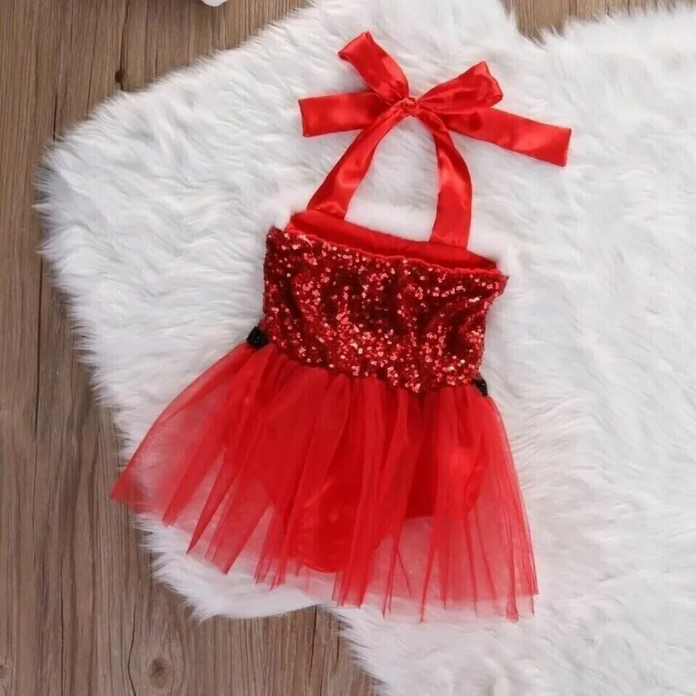 Boutique Santa Baby One-Piece Outfit Christmas Party Romper Bodysuit Photo 3 Mon